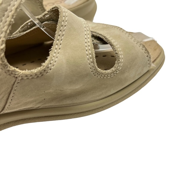 ECCO Beige Neutral Genuine Leather Sporty Comfort Sandals Slingback Open Toe  40 - Picture 12 of 16